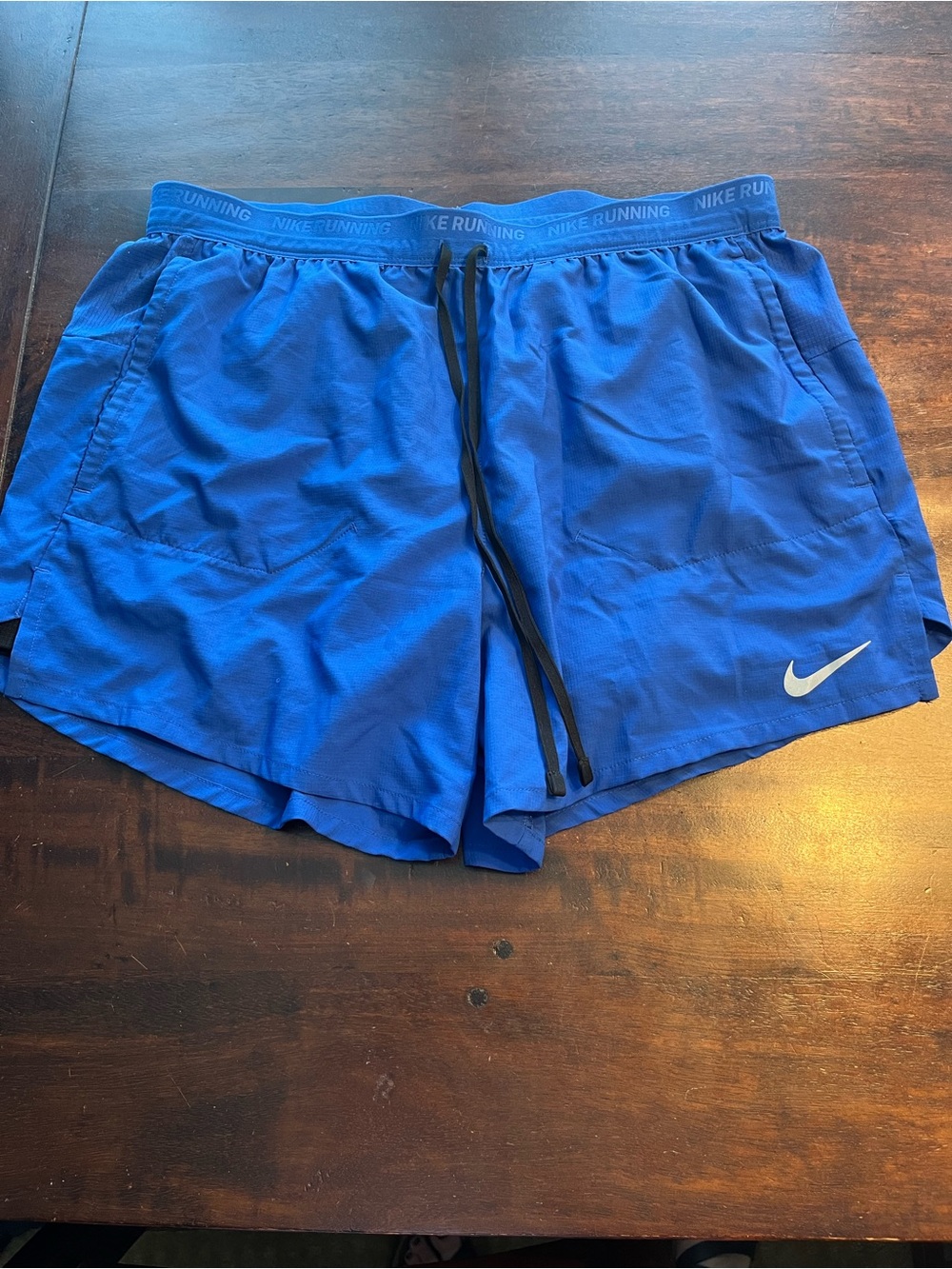 Nike Men's Athletic Running Shorts in Royal Blue with Black Drawcord